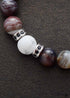 Boho Bracelet, Stretchy Bracelet, Black Botswana Onyx, Howlite